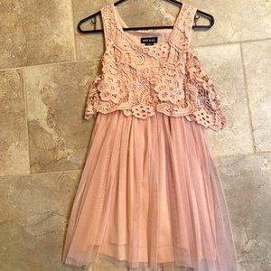 Blush Knit and Tulle Dress